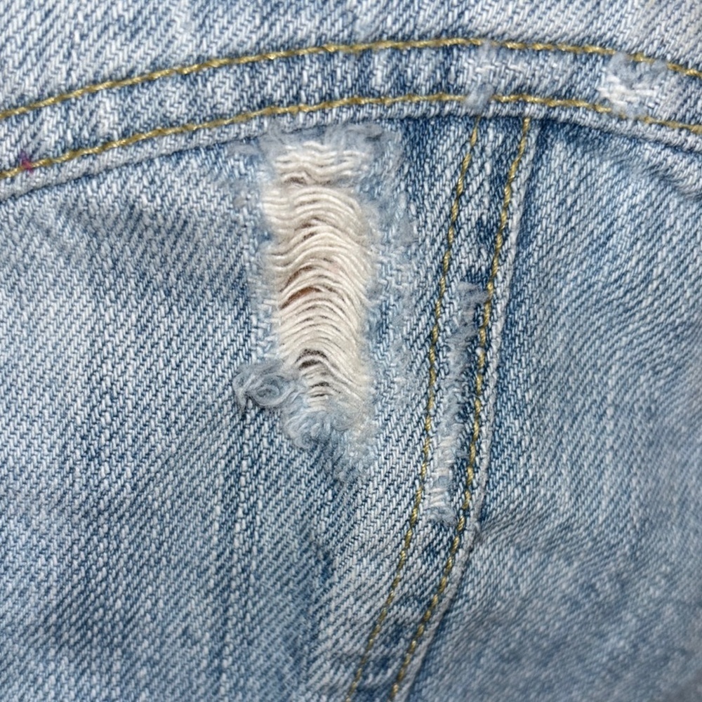 Y2K vintage Abercrombie & Fitch trucker distressed Light Blue Denim Jacket - Picture 7 of 16